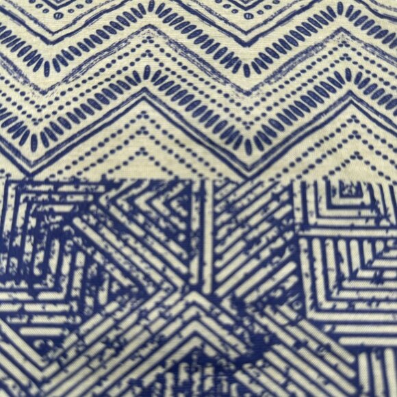 Geometric Patterned Neck Gaiter 17" Long Blue & Olive Green Unisex - Picture 2 of 3